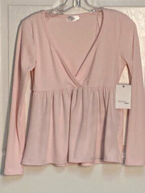 Electric Behaviour blouse New With Tags long sleeve pink size XS women's